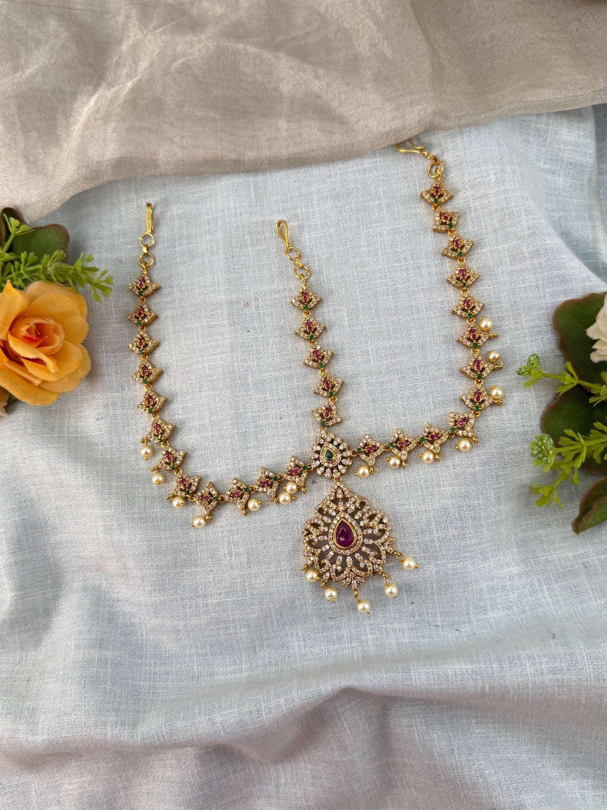 Antique Maang Tikka Set | M0082 - Mahilas