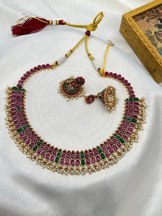 Antique Necklace Choker Set 0259 - Mahilas