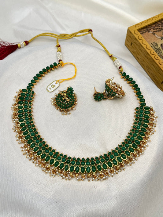 Antique Necklace Choker Set 0260 - Mahilas