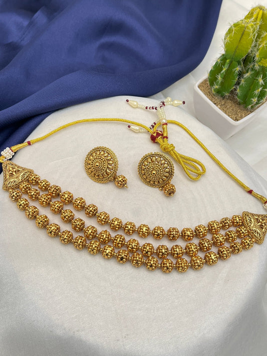 Antique Necklace Choker Set 0266 - Mahilas