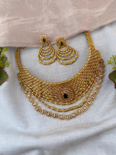 Antique Necklace Kundan Stone Royal Choker Set | N0090 - Mahilas