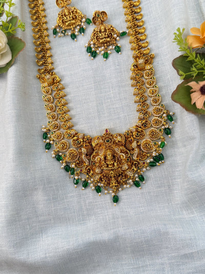 Antique Necklace Lakshmi Mango Grand Long Set | N0474 - Mahilas