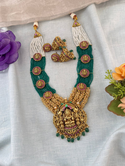Antique Necklace Layer Beads Peacock Grand Set | N0014 - Mahilas