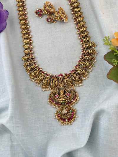 Antique Necklace Mango Pendant Grand Long Set | N0040 - Mahilas