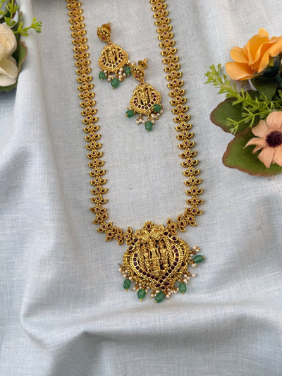 Antique Necklace Ram Parivar Pendant Grand Long Set | N0101 - Mahilas