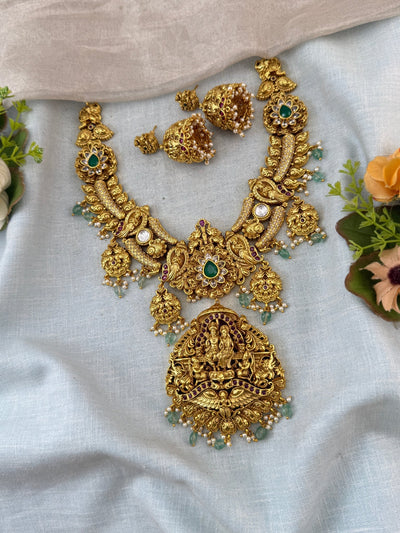 Antique Necklace Ram Sita Pendant Grand Short Set | N0118 - Mahilas