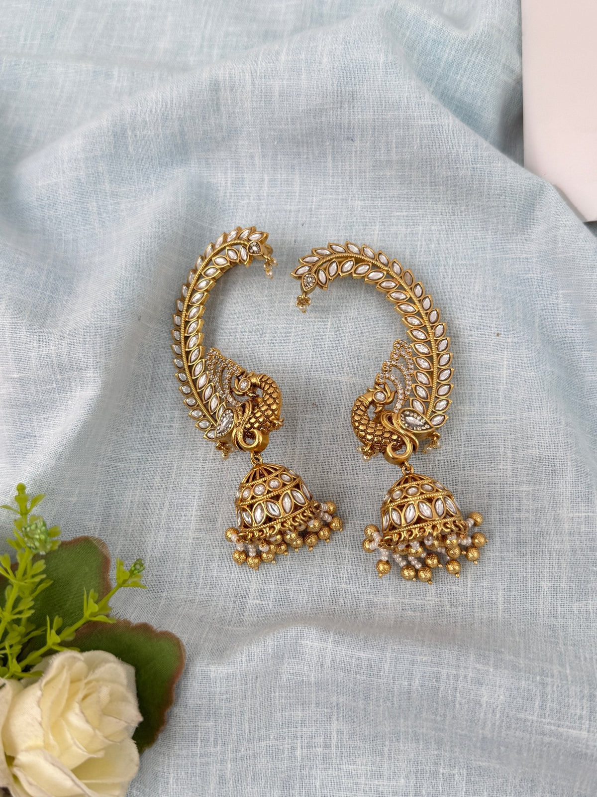 Antique Peacock Earrcuff Earrings| E0694 - Mahilas