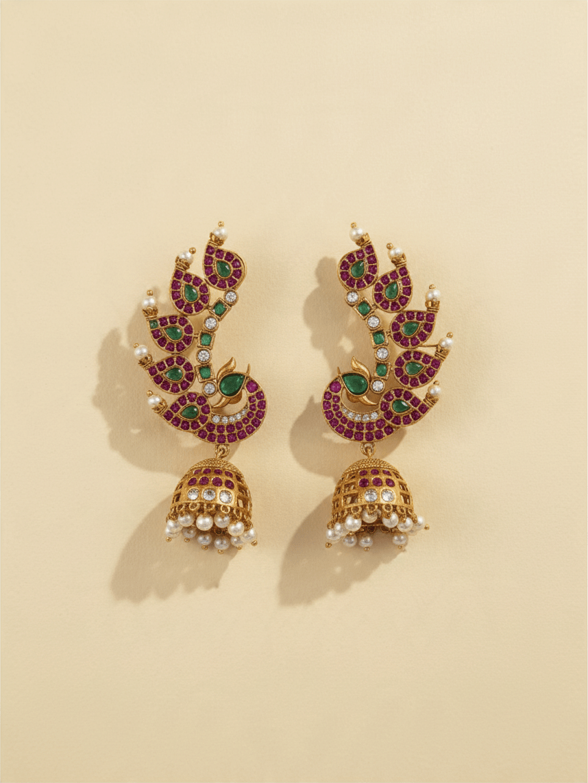 Antique Peacock Earrcuff Earrings| E0701 - Mahilas