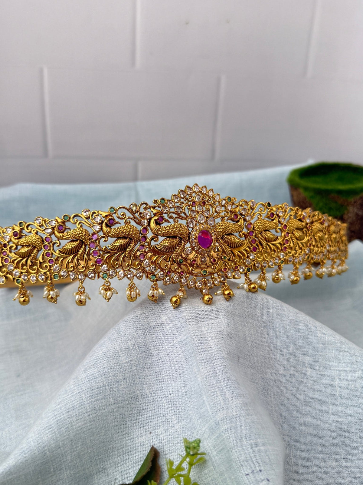 Antique Peacock Grand Vaddanam Kamarbandh | V0124 - Mahilas