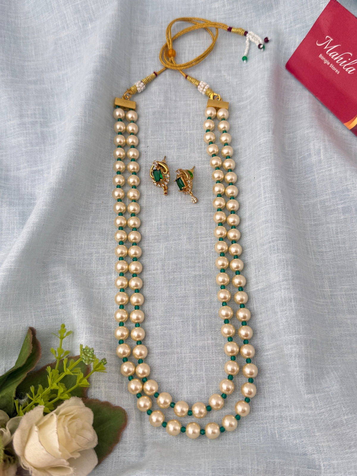 Antique Pearl Layered Necklace Long Set| N1208 - Mahilas