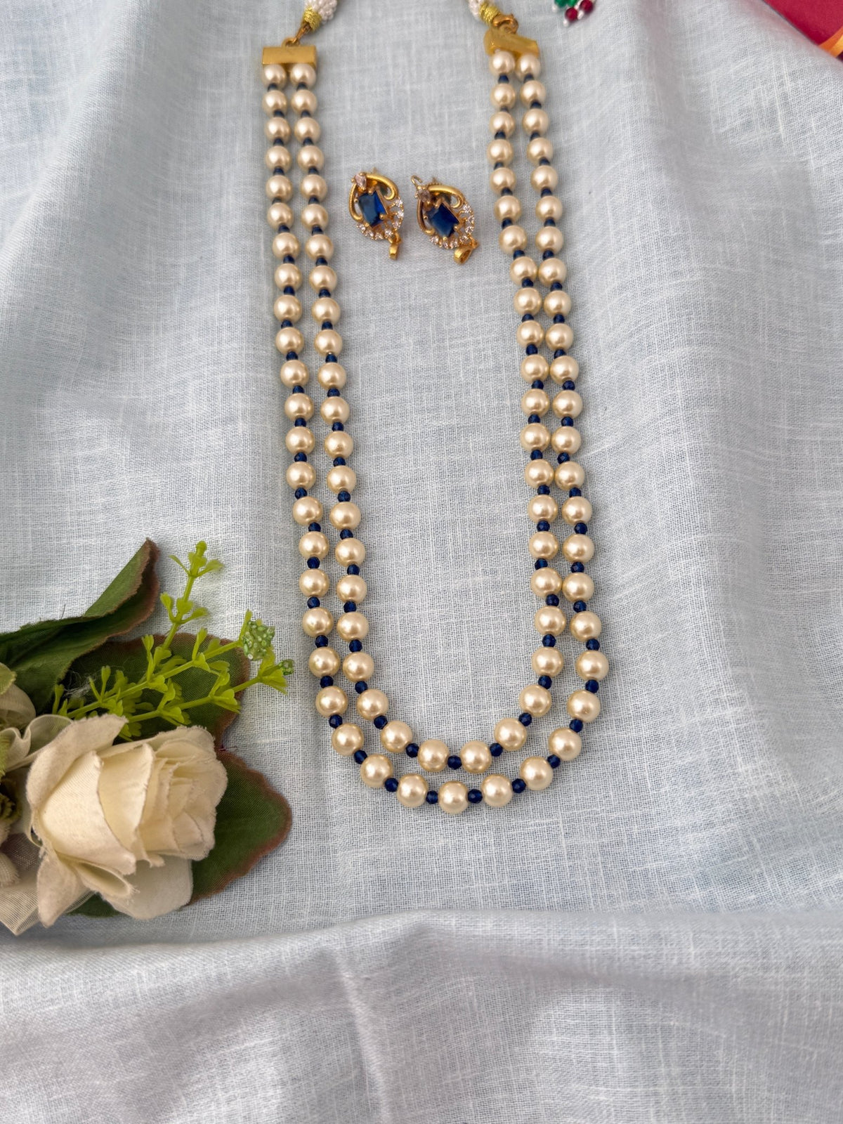 Antique Pearl Layered Necklace Long Set| N1210 - Mahilas