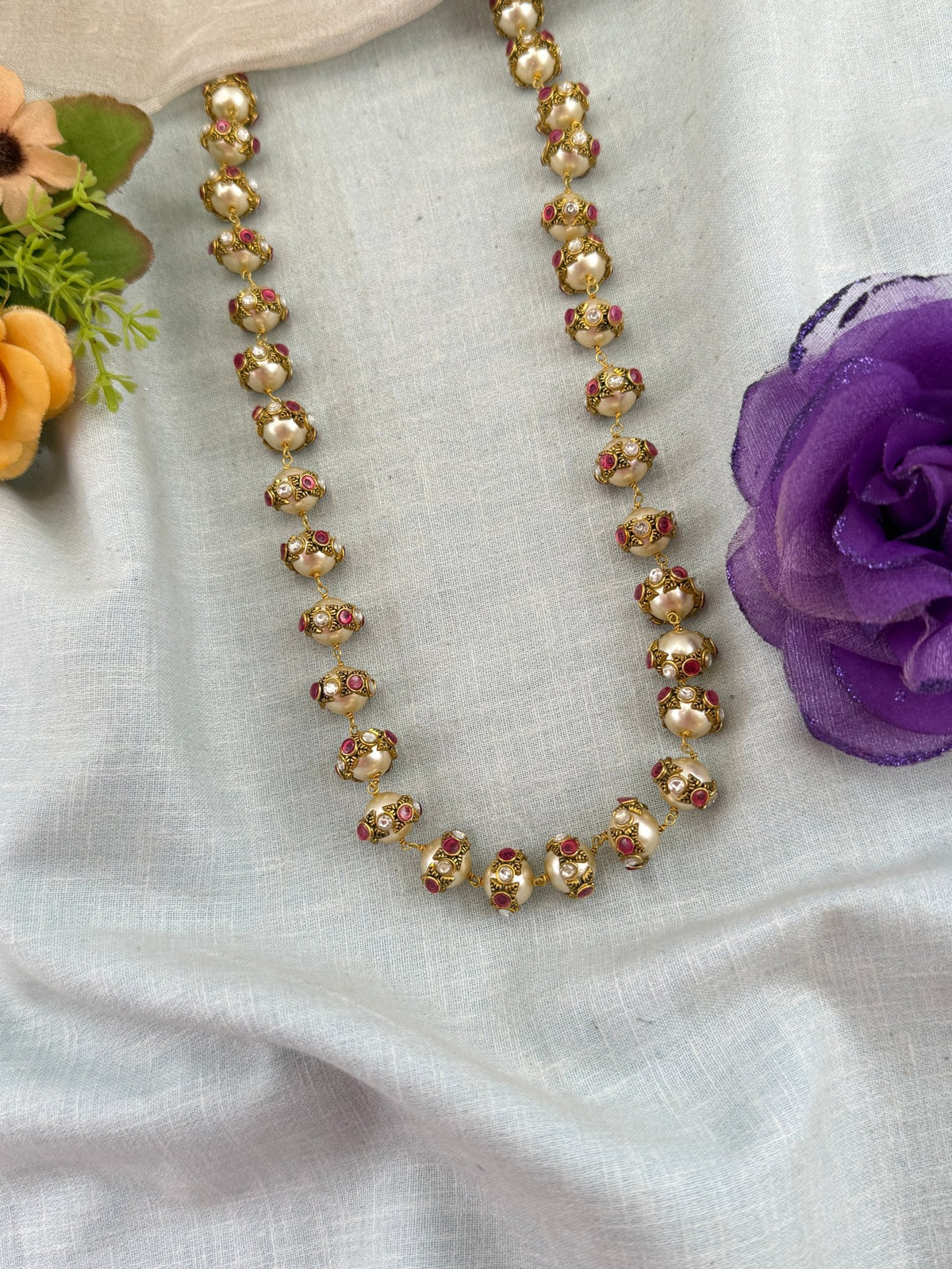 Antique Pearl Mid Long Beads Chain | 231 - Mahilas