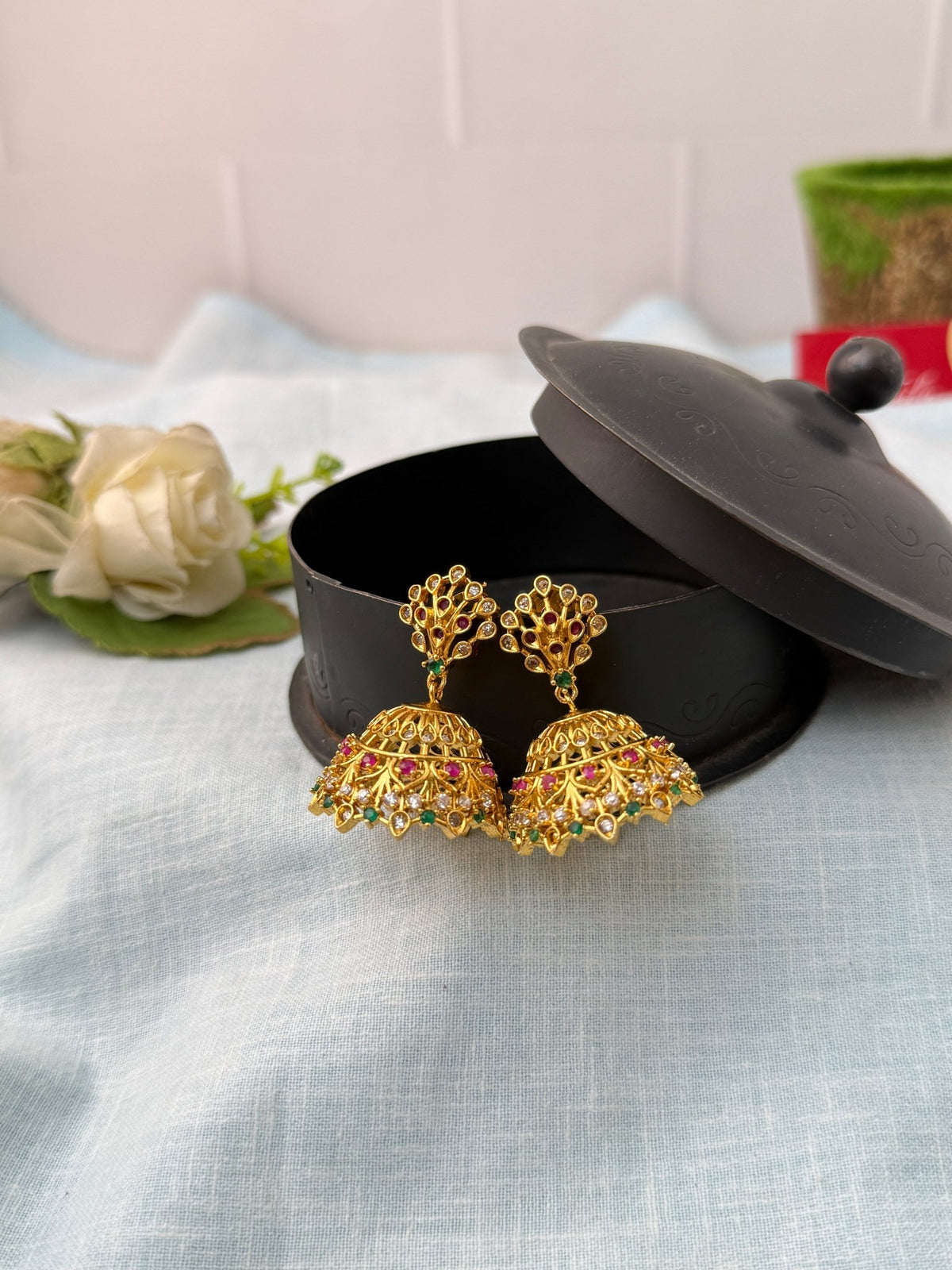 Antique Premium Jhumka Earrings| E0800 - Mahilas