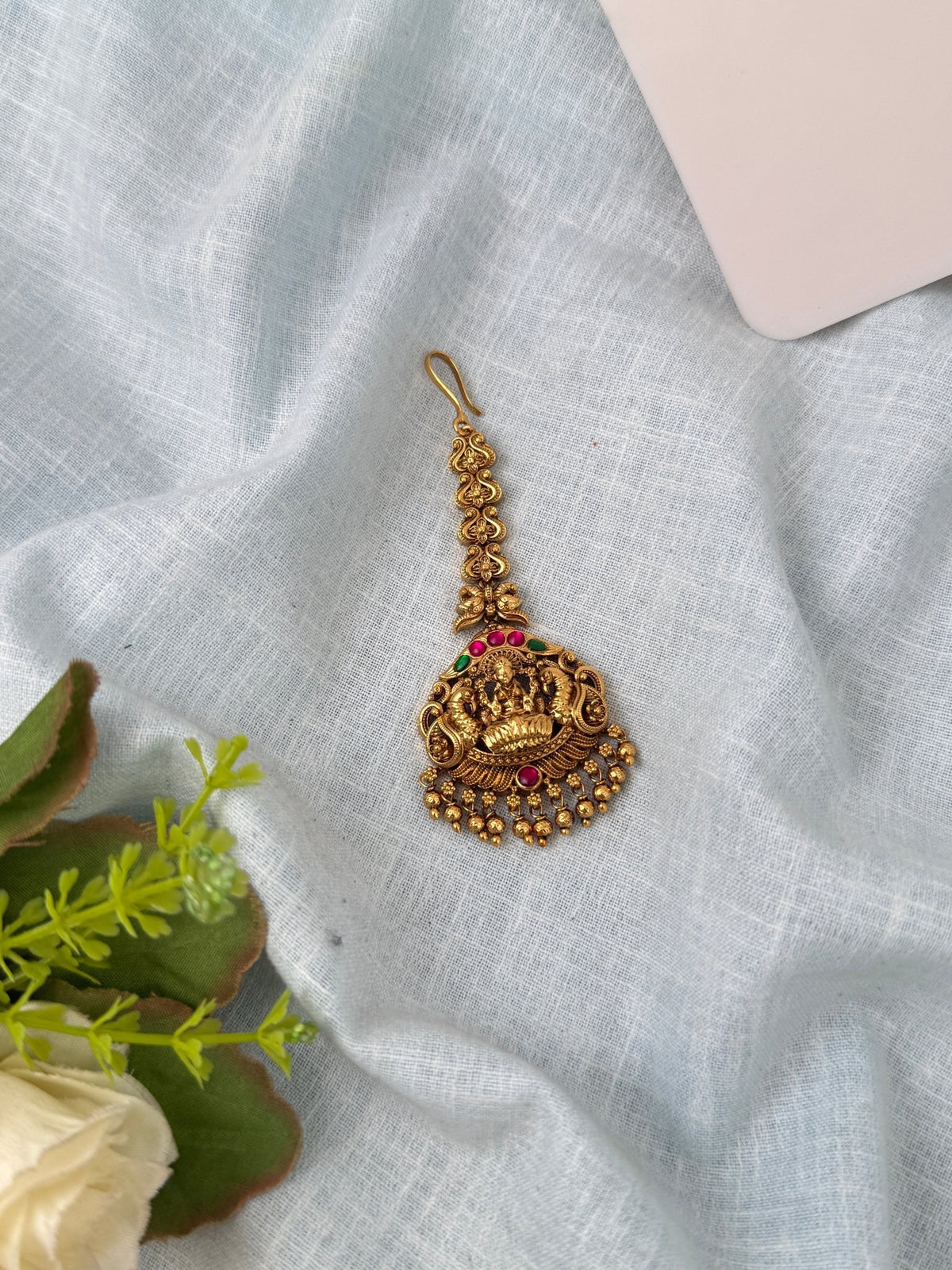Antique Premium Lakshmi Maang Tikka| M0143 - Mahilas