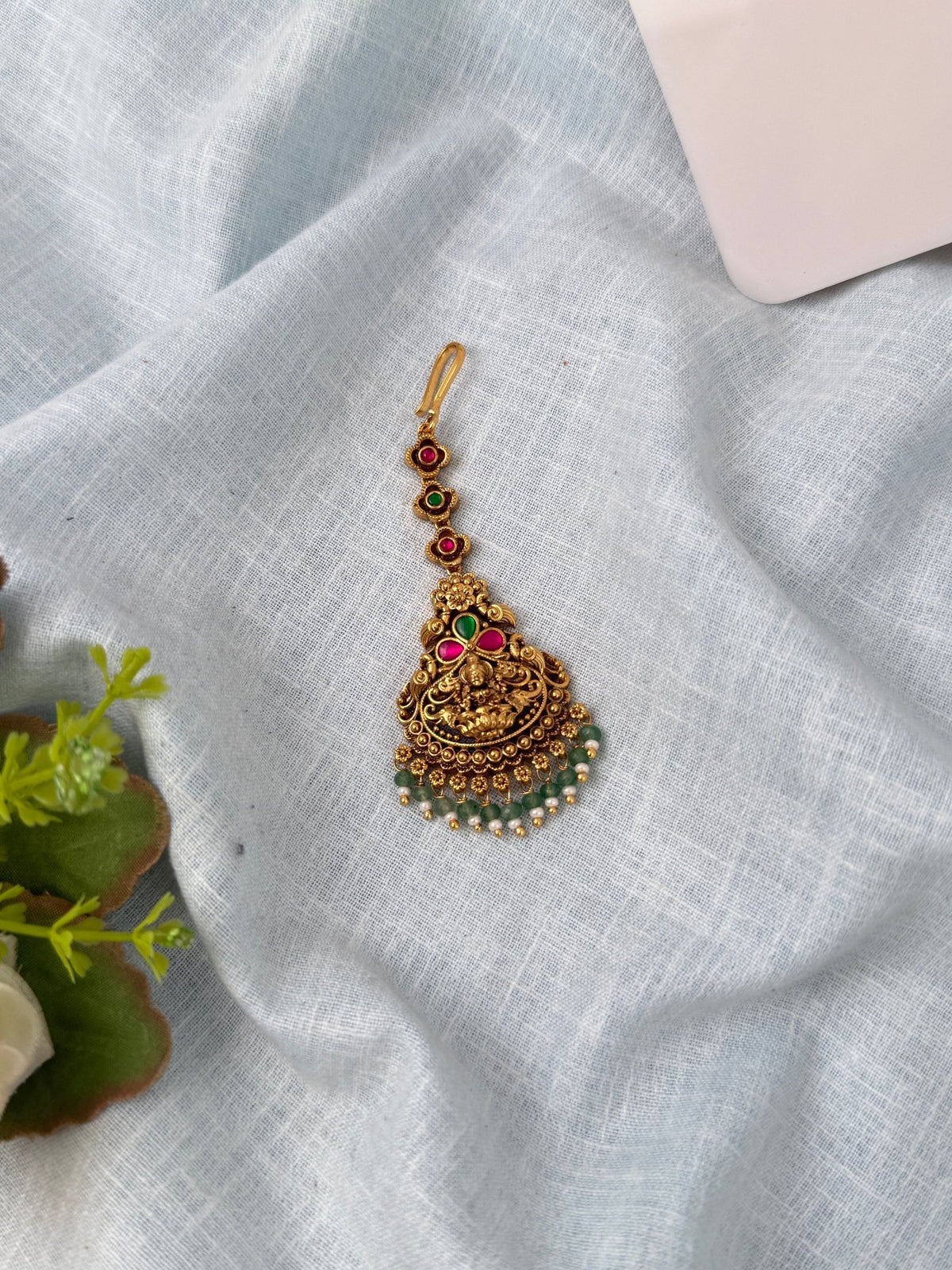 Antique Premium Lakshmi Maang Tikka| M0149 - Mahilas