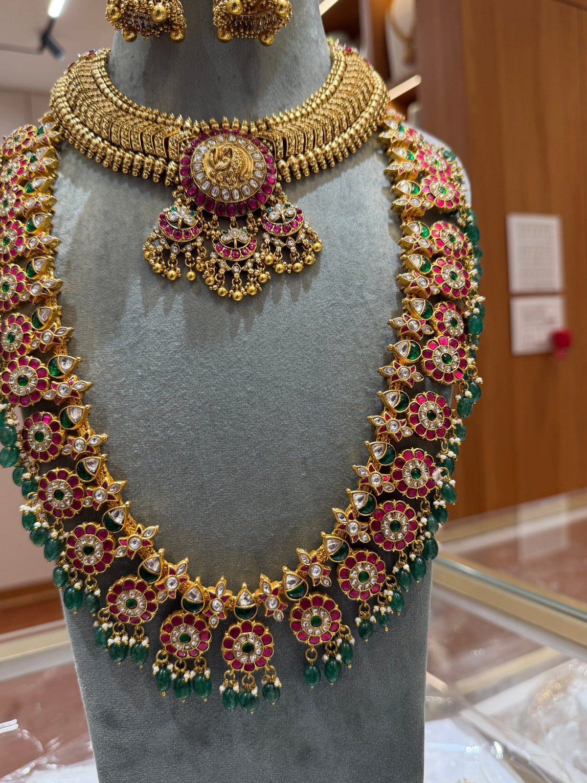 Antique Royal Jadau Bottumala Bridal Necklace Full Set | BR0006 - Mahilas