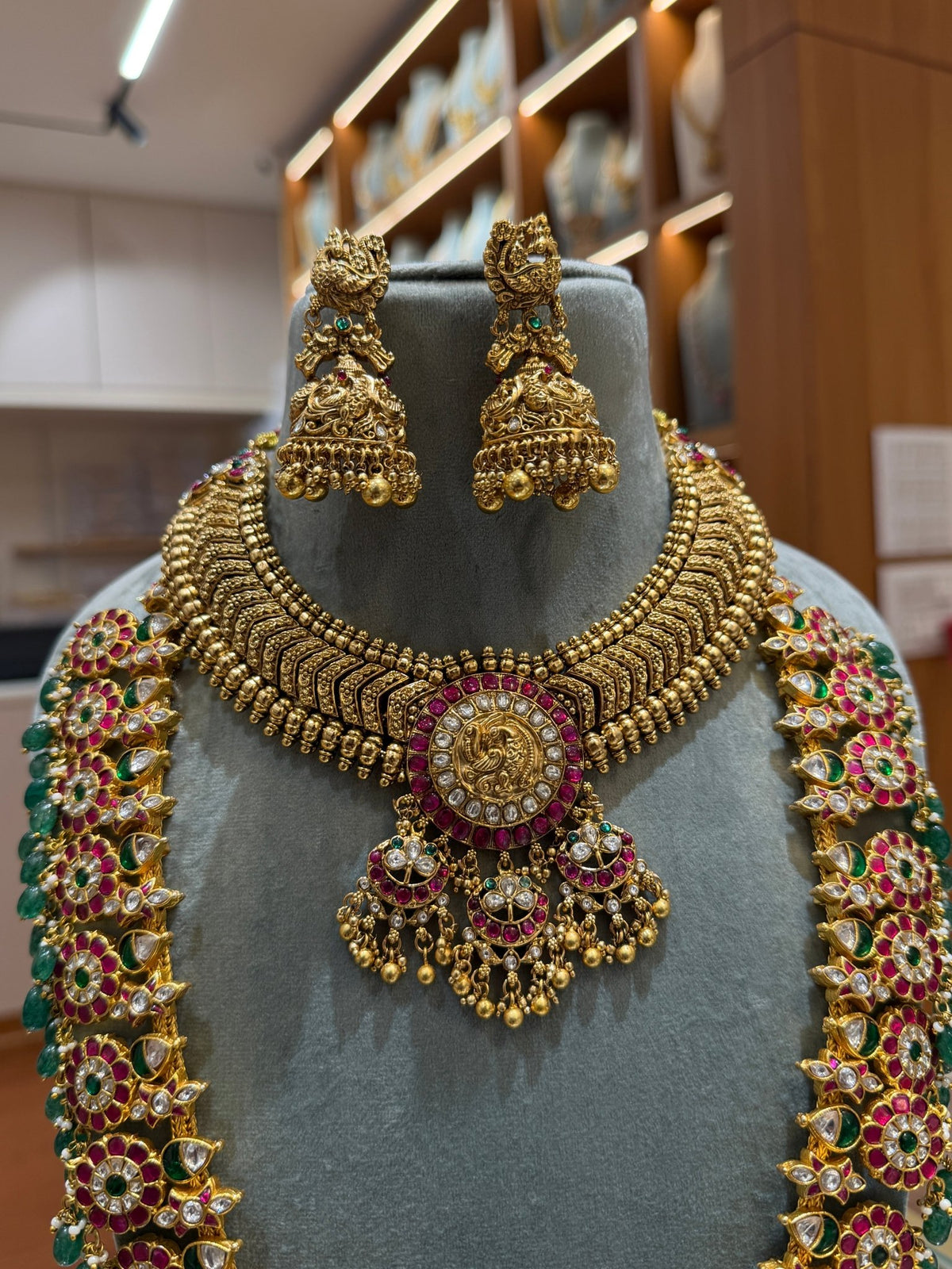 Antique Royal Jadau Bottumala Bridal Necklace Full Set | BR0006 - Mahilas