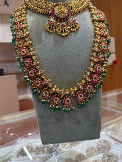 Antique Royal Jadau Bottumala Bridal Necklace Full Set | BR0006 - Mahilas