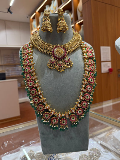 Antique Royal Jadau Bottumala Bridal Necklace Full Set | BR0006 - Mahilas