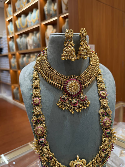 Antique Royal Jadau Bridal Necklace Full Set | BR0006 (Copy) - Mahilas