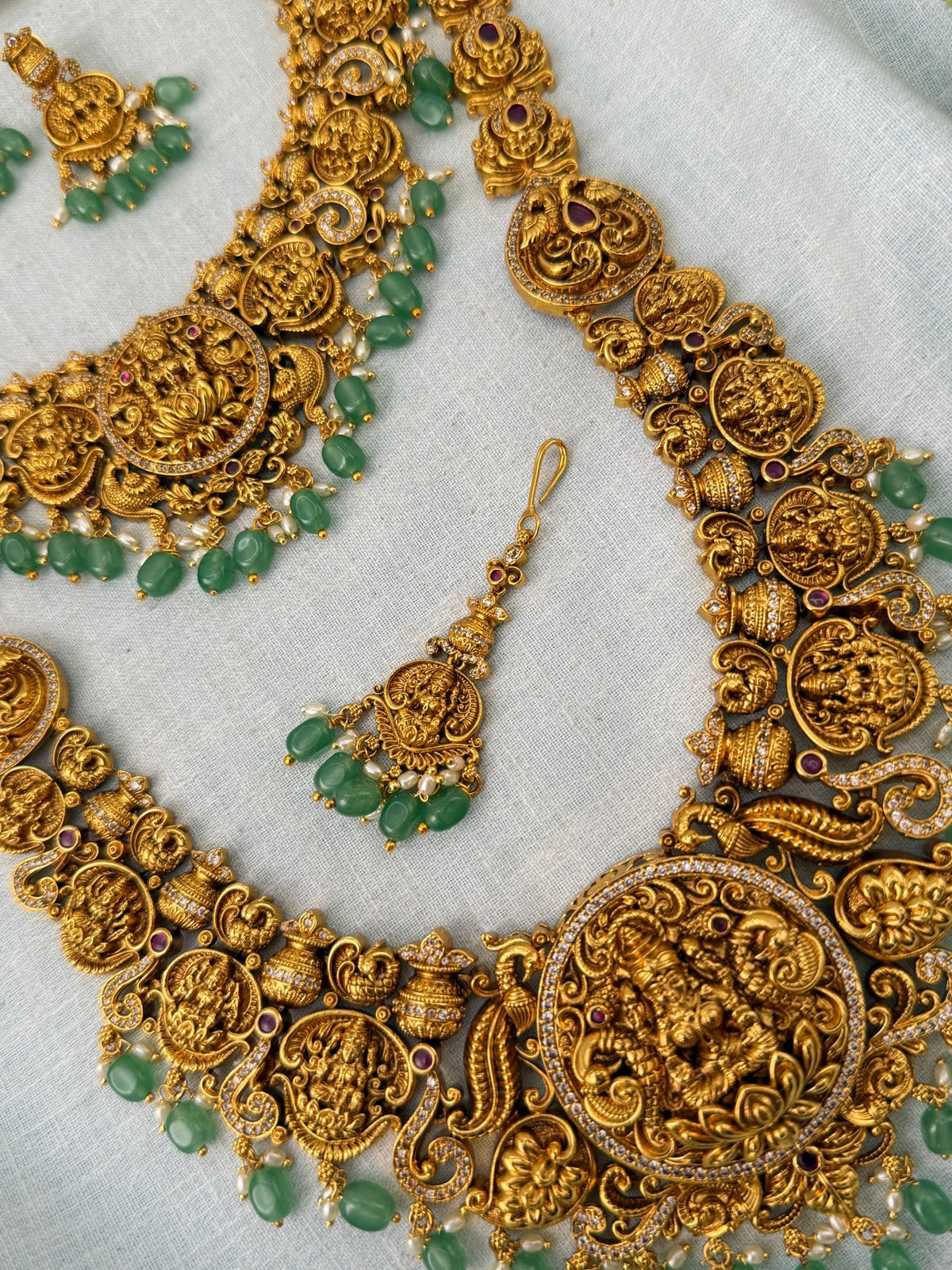 Antique Semi Bridal Necklace Set | Combo | 015 - Mahilas