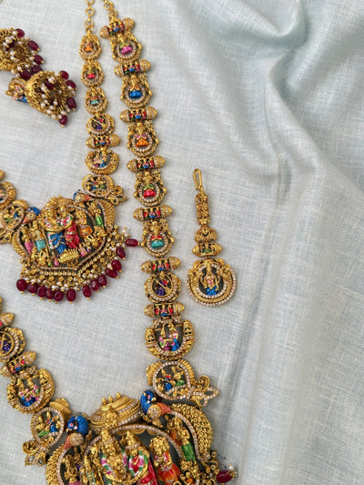 Antique Srinivasa Kalyanam Semi Bridal Necklace Set | N0529 - Mahilas