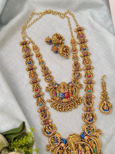 Antique Srinivasa Kalyanam Semi Bridal Necklace Set | N0530 - Mahilas