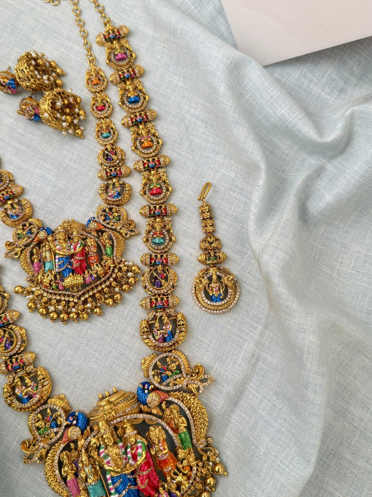 Antique Srinivasa Kalyanam Semi Bridal Necklace Set | N0530 - Mahilas