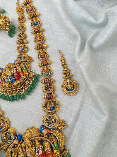 Antique Srinivasa Kalyanam Semi Bridal Necklace Set | N0531 - Mahilas