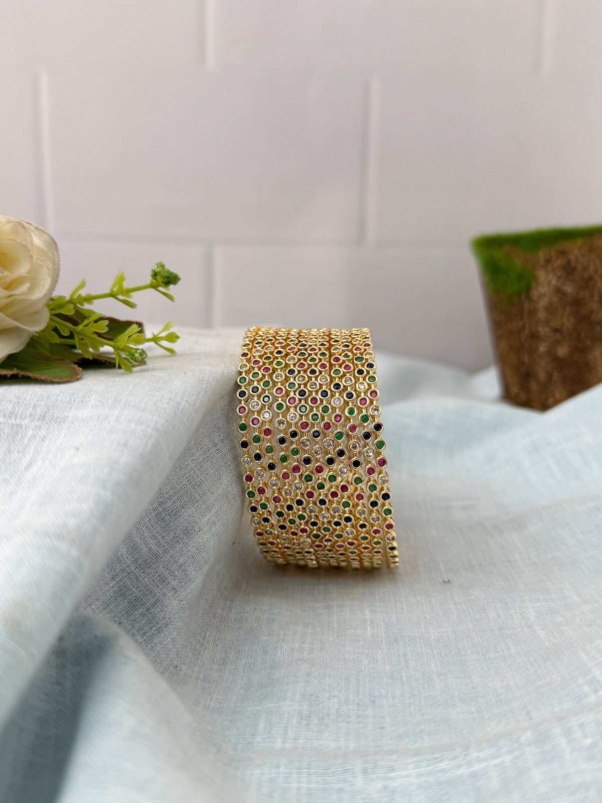 Antique Stone Bangles Set Of 12| B0454 - Mahilas