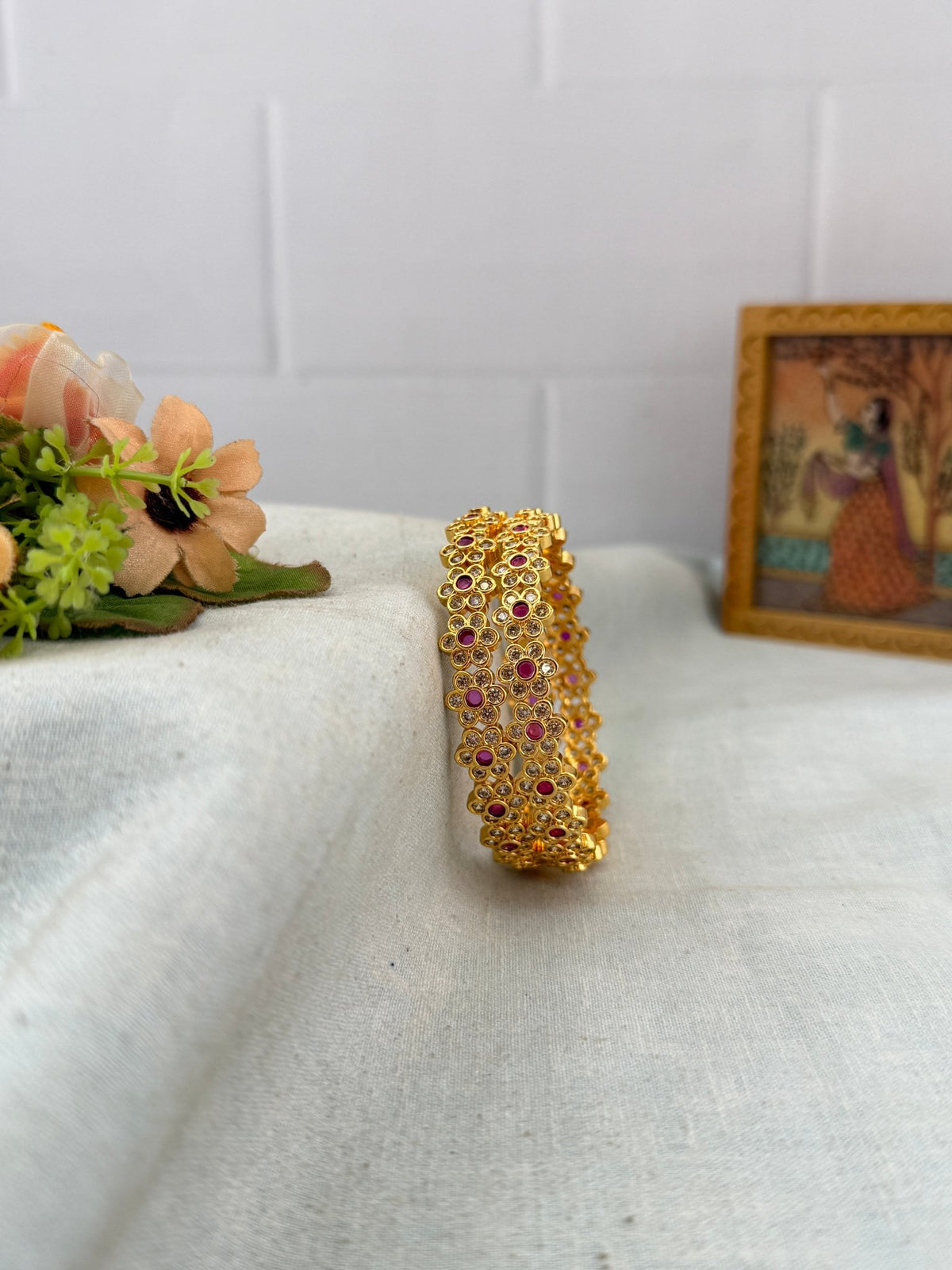 Antique Stone Bangles | Set of 2 | B0058 - Mahilas