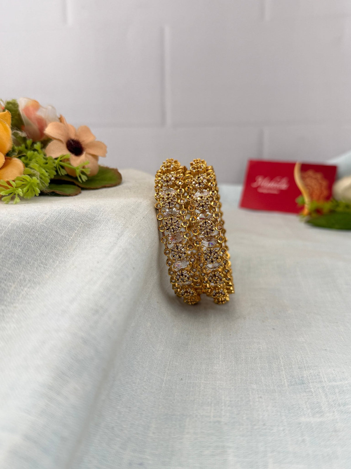 Antique Stone Bangles | Set of 2 | B0206 - Mahilas