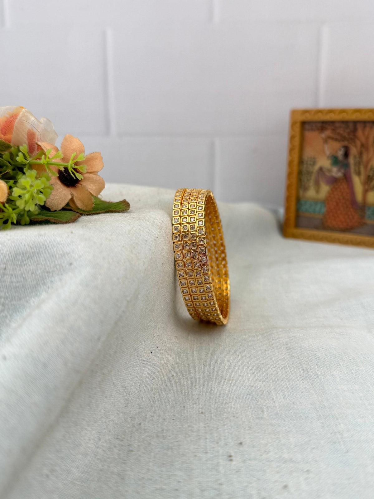 Antique Stone Bangles | Set of 4 | B0055 - Mahilas