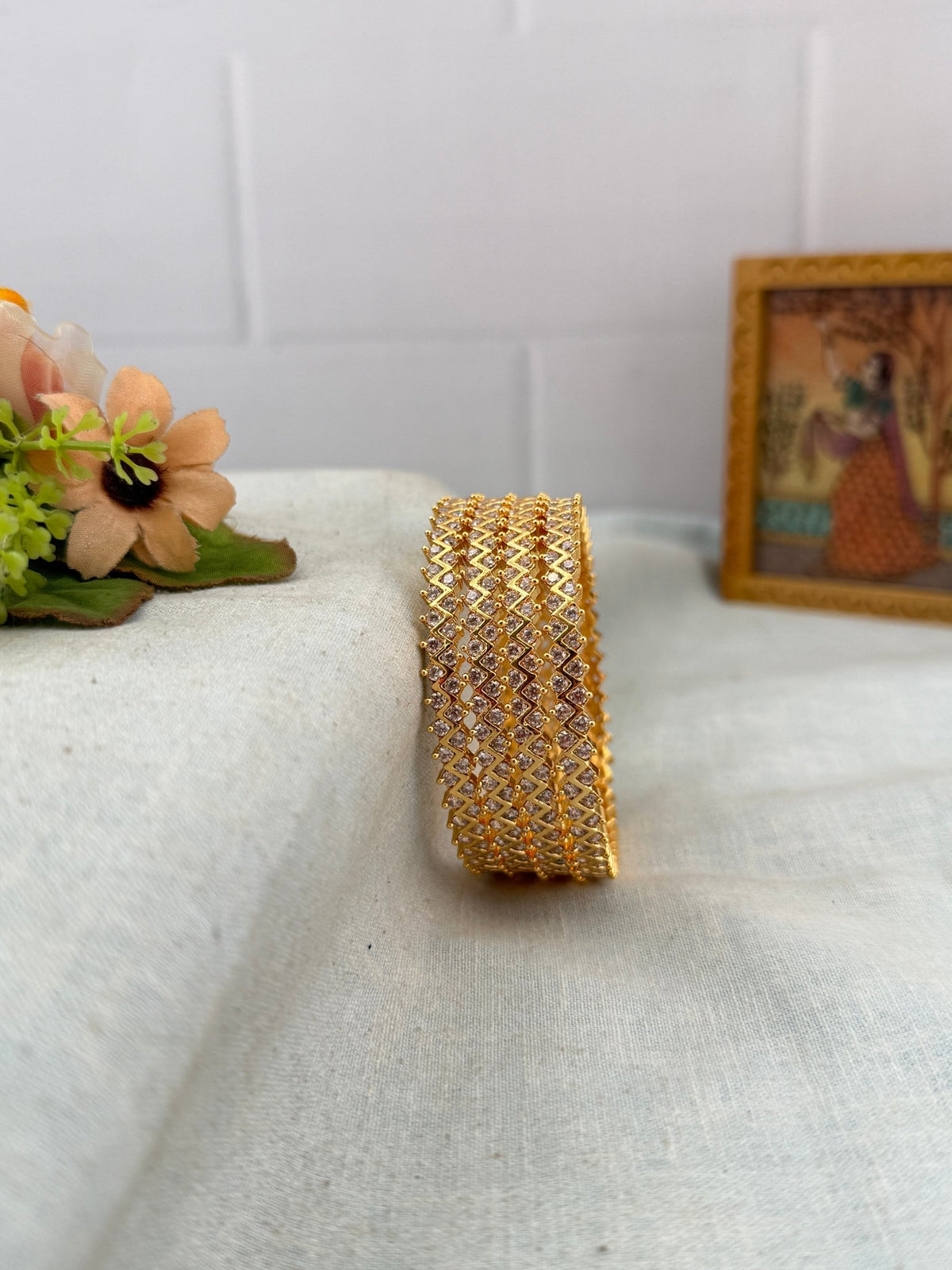 Antique Stone Bangles | Set of 4 | B0084 - Mahilas