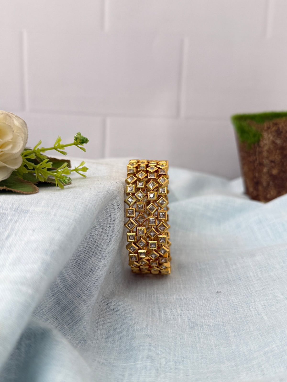 Antique Stone Bangles Set Of 4| B0313 - Mahilas