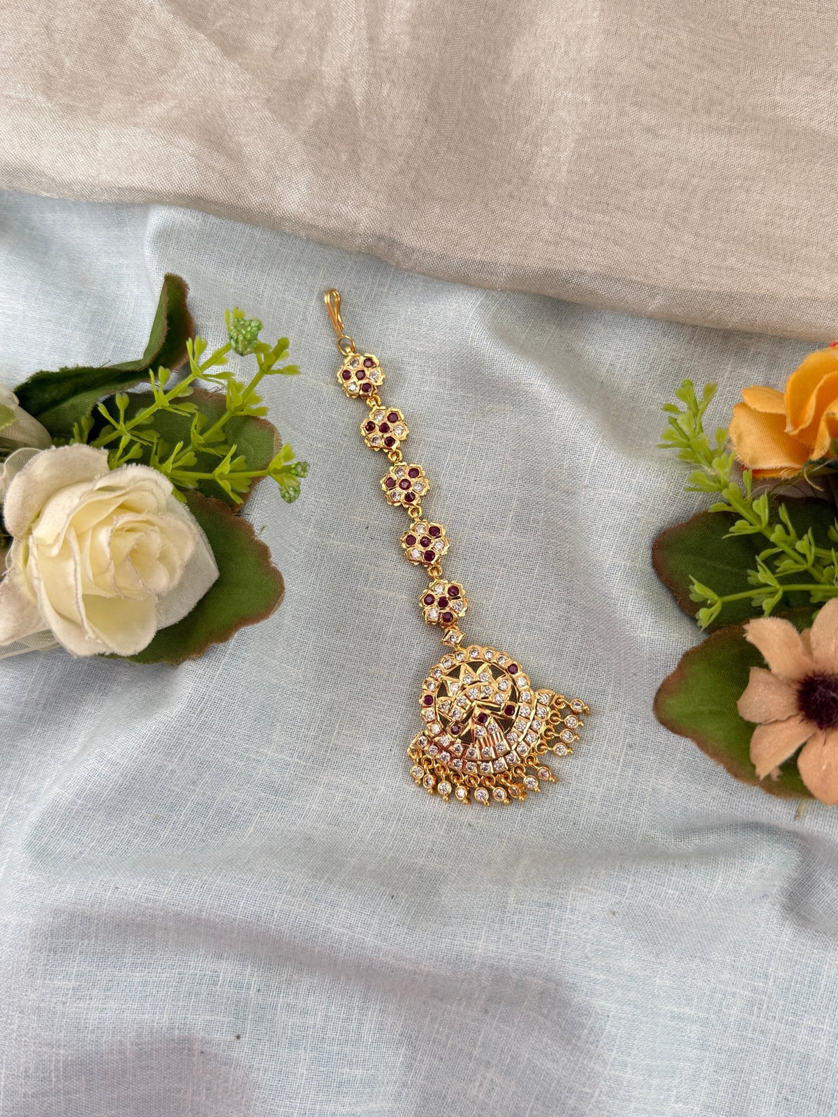 Antique Stone Maang Tikka | E0218B - Mahilas