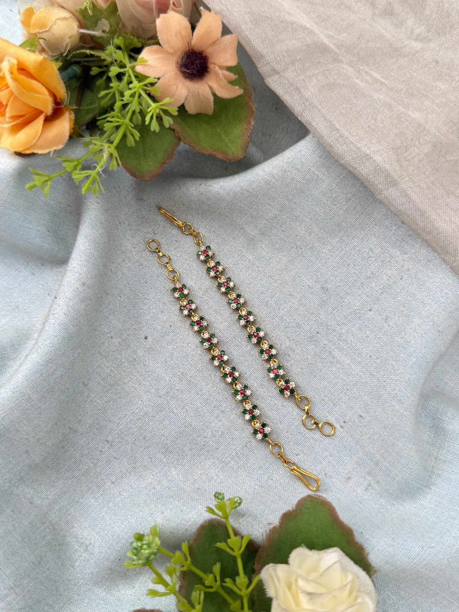 Antique Stone Maatal Earchains | T0011 - Mahilas