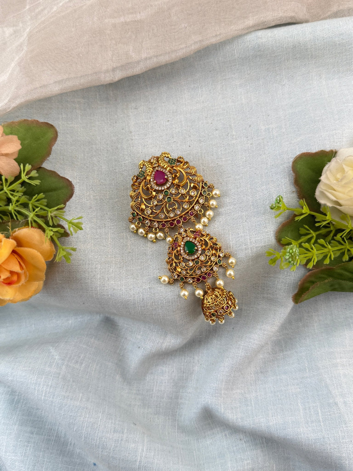 Antique Stone Peacock Short Jadebille | 056 - Mahilas
