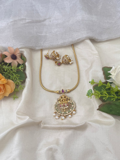 Antique Stone Pendant Short Necklace Set | No292 - Mahilas