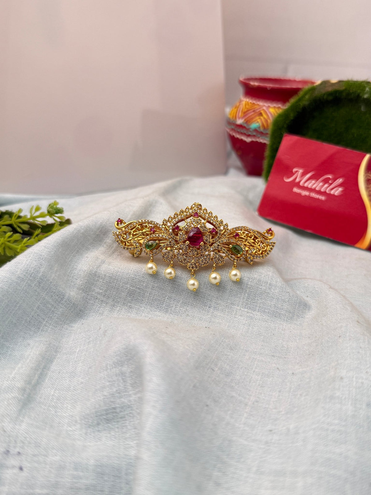 Antique Stone Premium Hair Clip| HR016 D - Mahilas