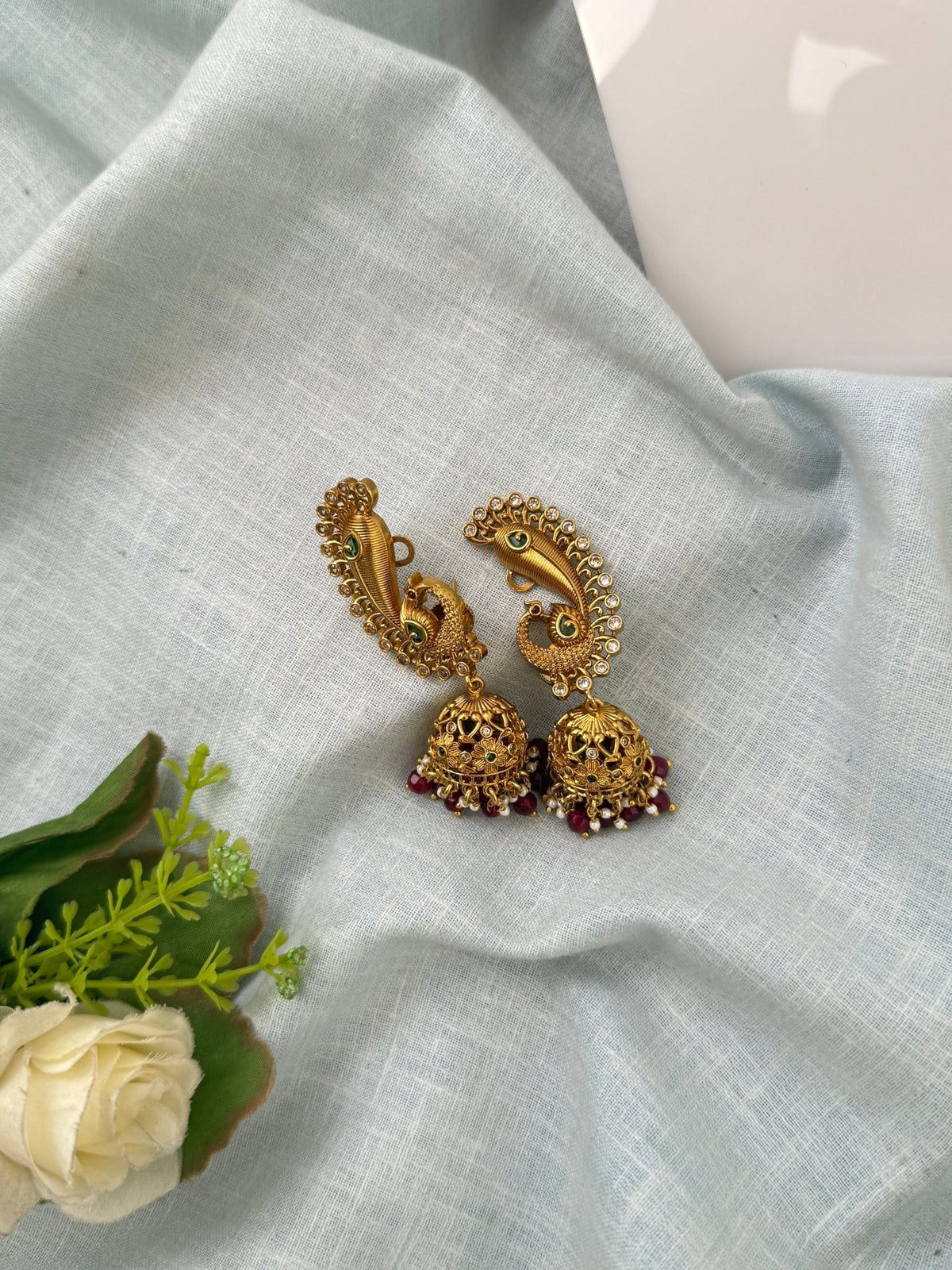 Antique Temple Earcuff Jhumka Earrings | E0309 - Mahilas