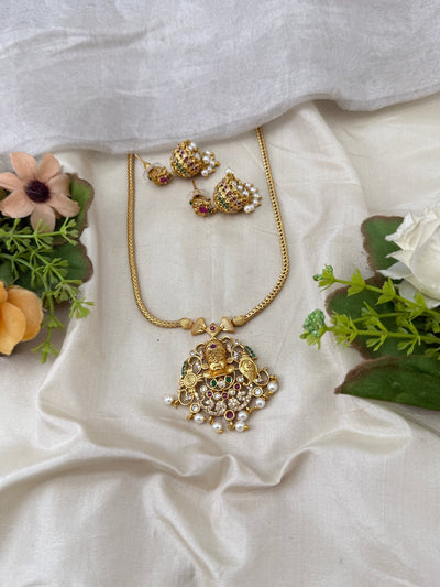 Antique Venkateshwara Short Necklace Set | No290 - Mahilas