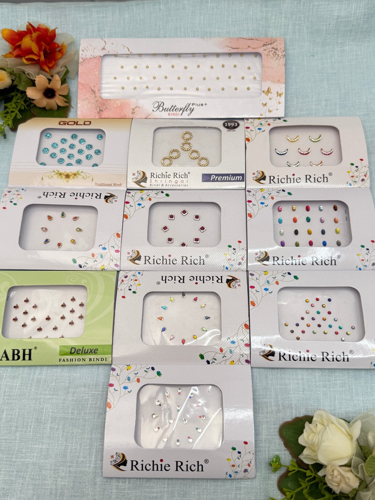 Assorted Design & Size Bindi Sheets 51 - Mahilas