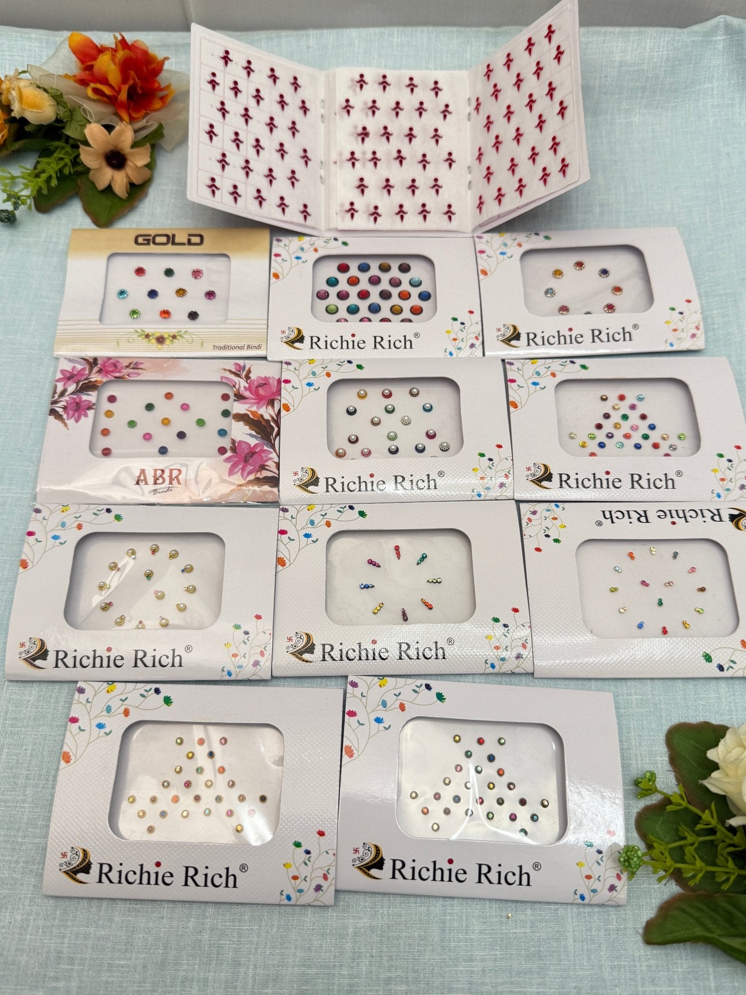 Assorted Design & Size Bindi Sheets 53 - Mahilas