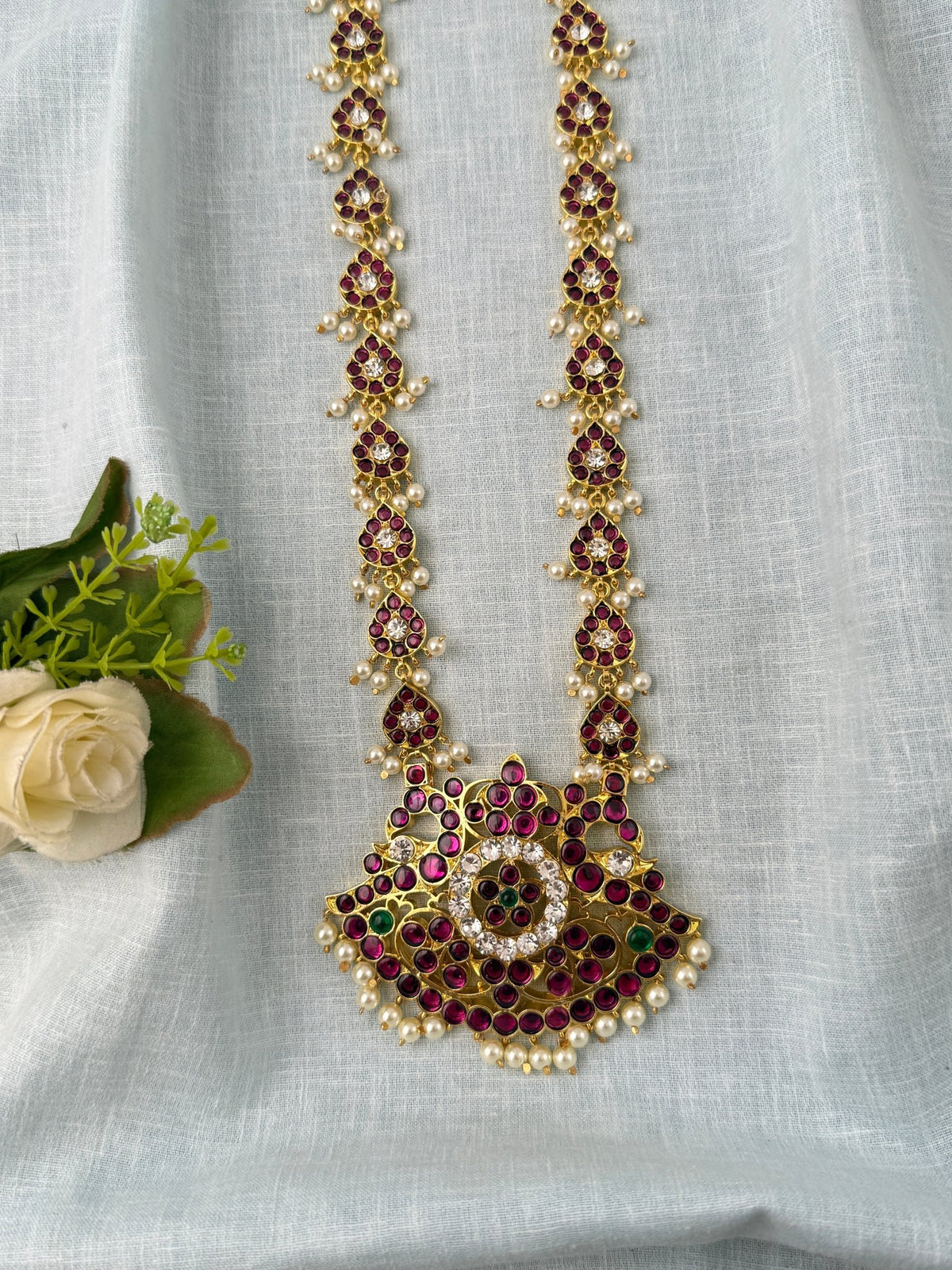 Barathanatyam Classical Necklace Temple In Pure Premium Brass| N0761 - Mahilas