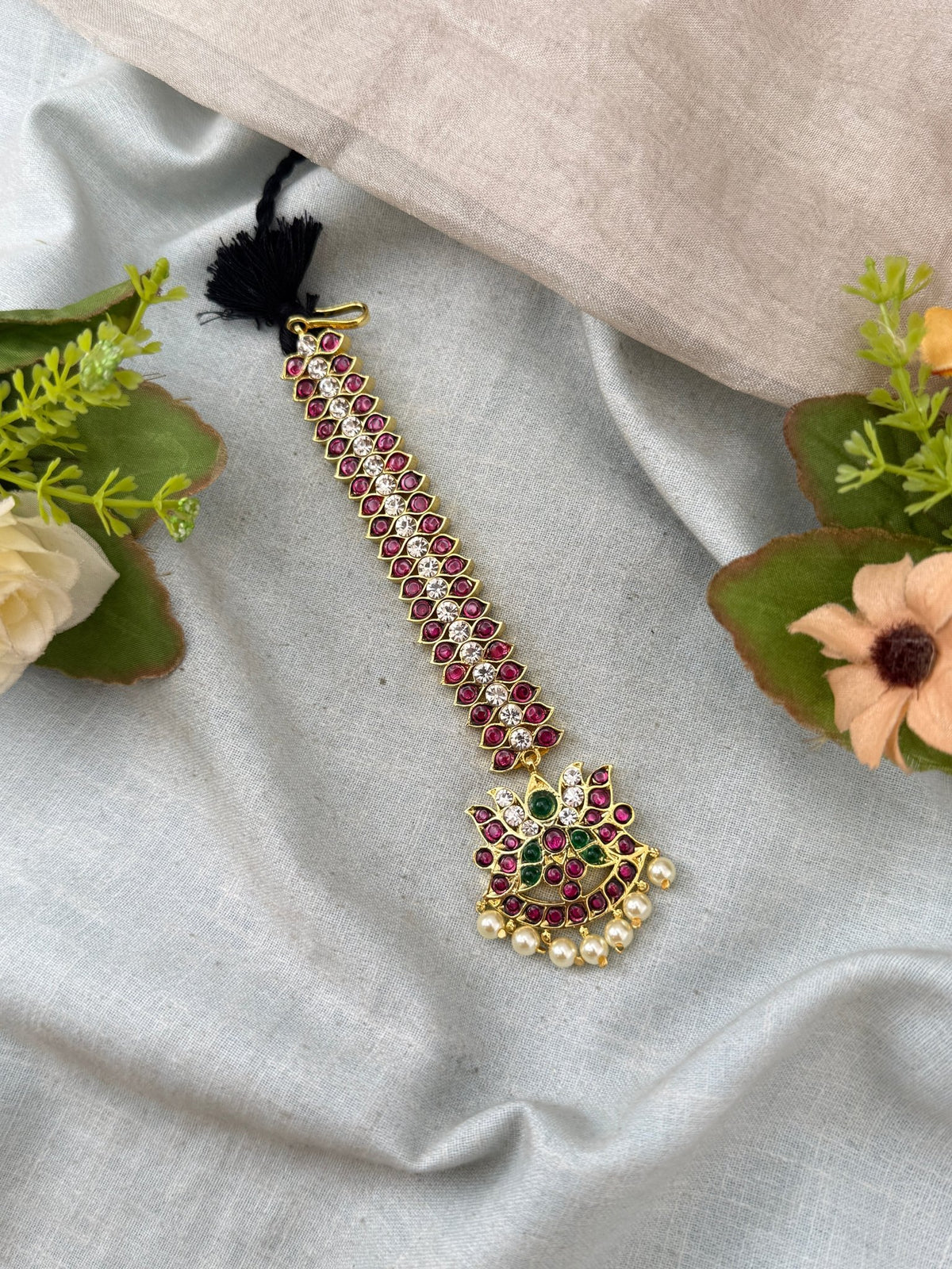 Bharatanatyam Classical Maang Tikka in Pure Premium Brass | T0057 - Mahilas