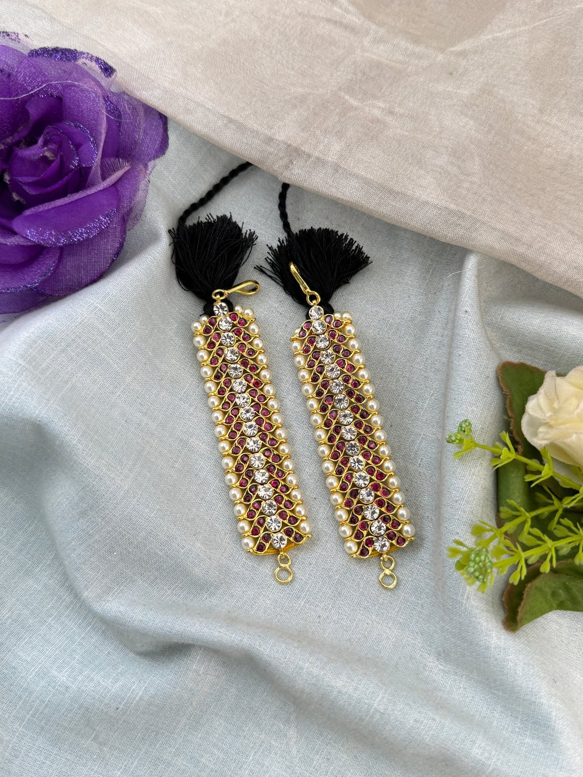 Bharatnatyam Classical Earchain Temple in Pure Premium Brass | T0003 - Mahilas