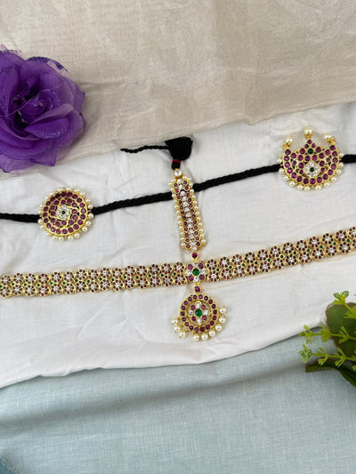 Bharatnatyam Classical Head Set Tikka Temple in Pure Premium Brass | 0001 - Mahilas
