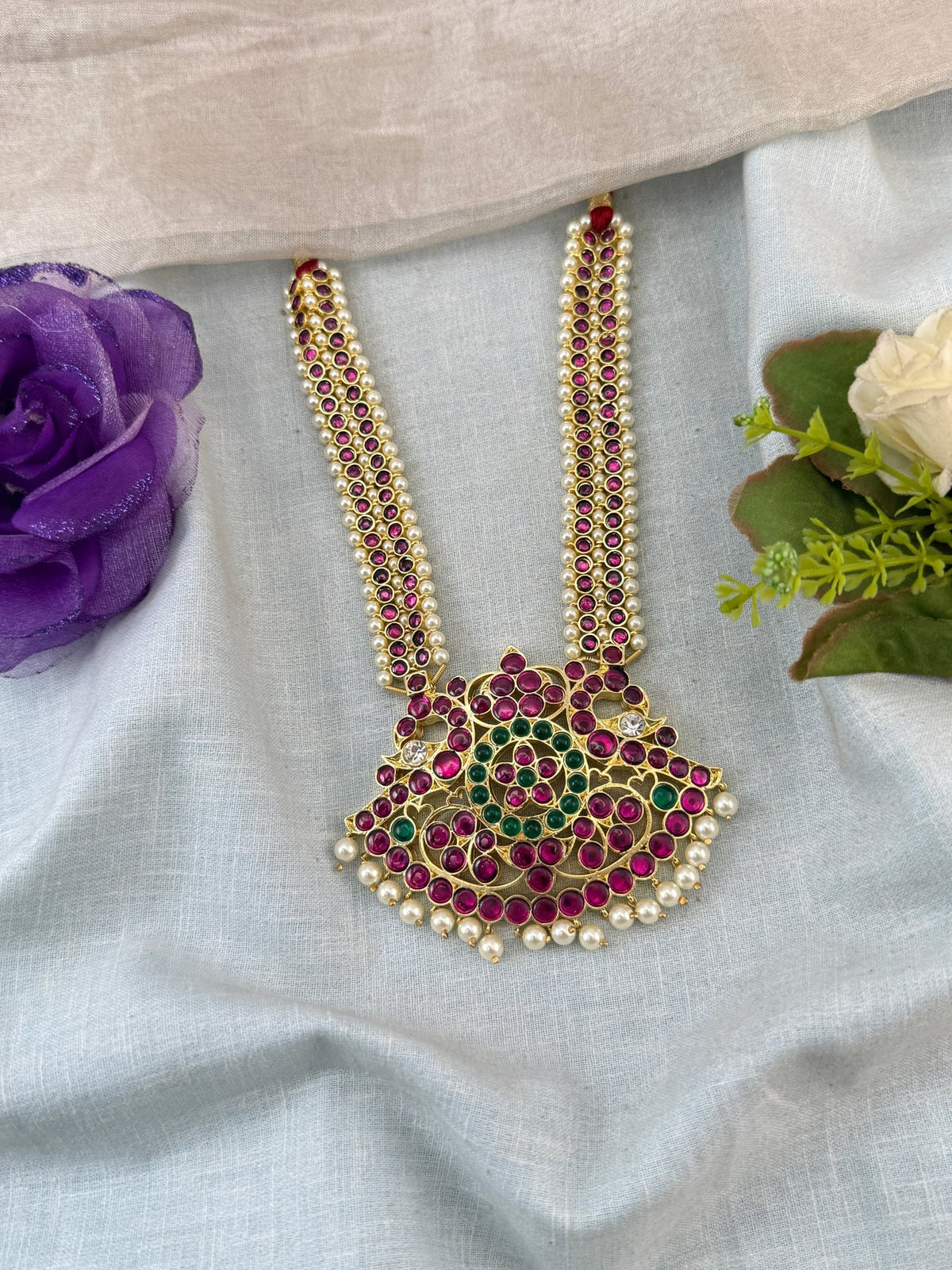Bharatnatyam Classical Necklace Temple in Pure Premium Brass | N0054 - Mahilas