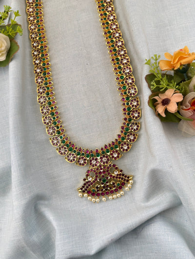 Bharatnatyam Classical Necklace Temple in Pure Premium Brass | N0366 - Mahilas
